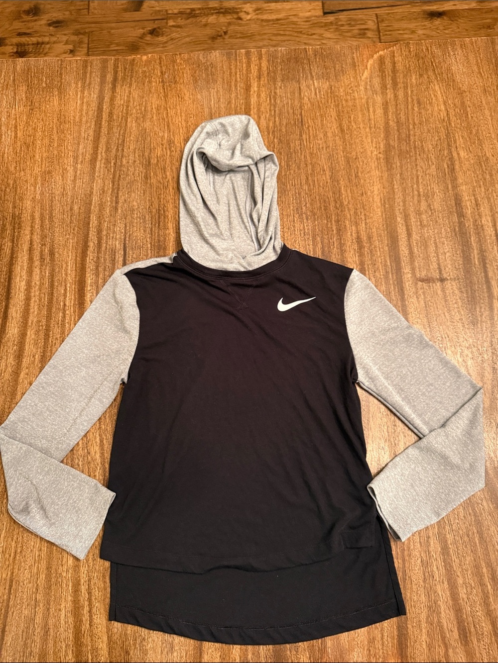 Nike black and gray dri-fit Long Sleeve hoodie